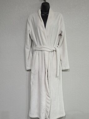 UGG | Women's Cream Plush Shawl-Collar Belt Long Loungewear Robe Sz M